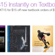 $15 off $100 textbook order, promo code TEXT15